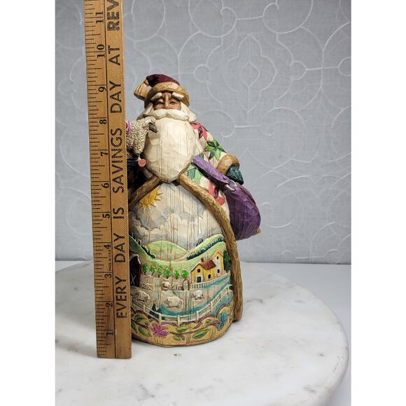 Jim Shore Heartwood Creek Over the Fields We Go Santa with Sheep Figurine 9” - Picture 13 of 13